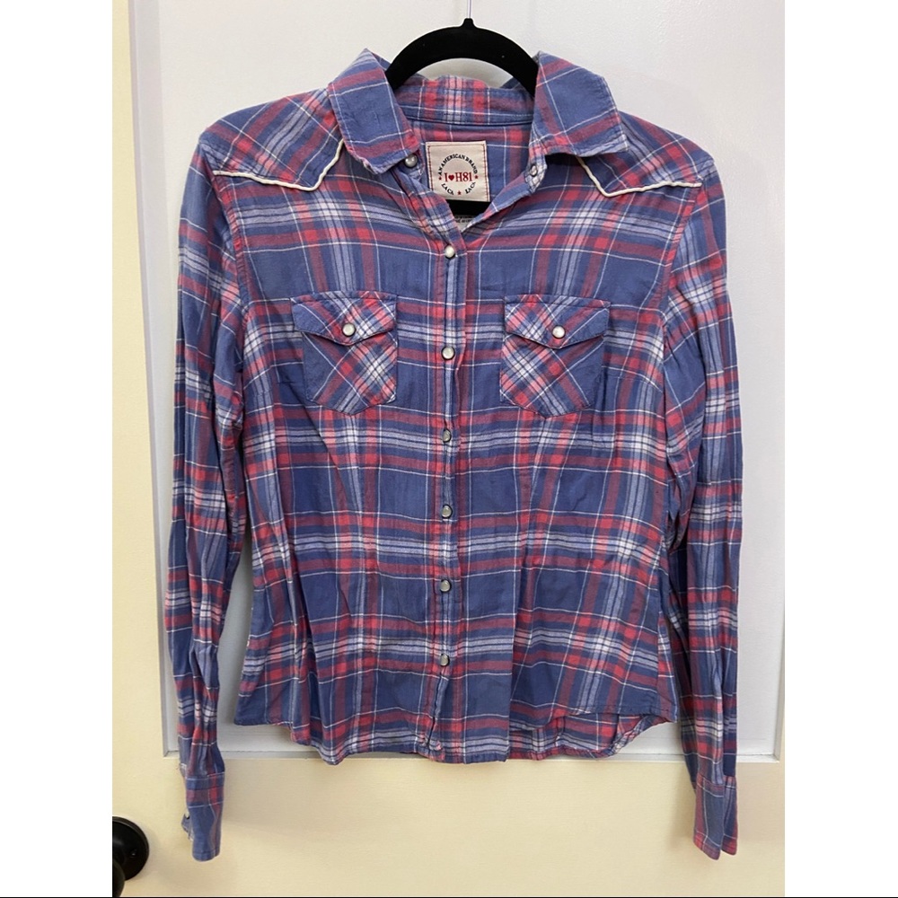 Plaid button down shirt